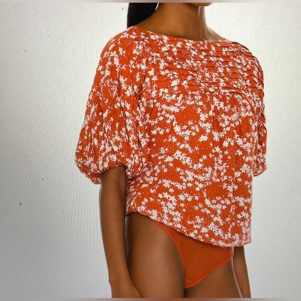 Free People Dessa Bodysuit Rust Combo. NWT  XS